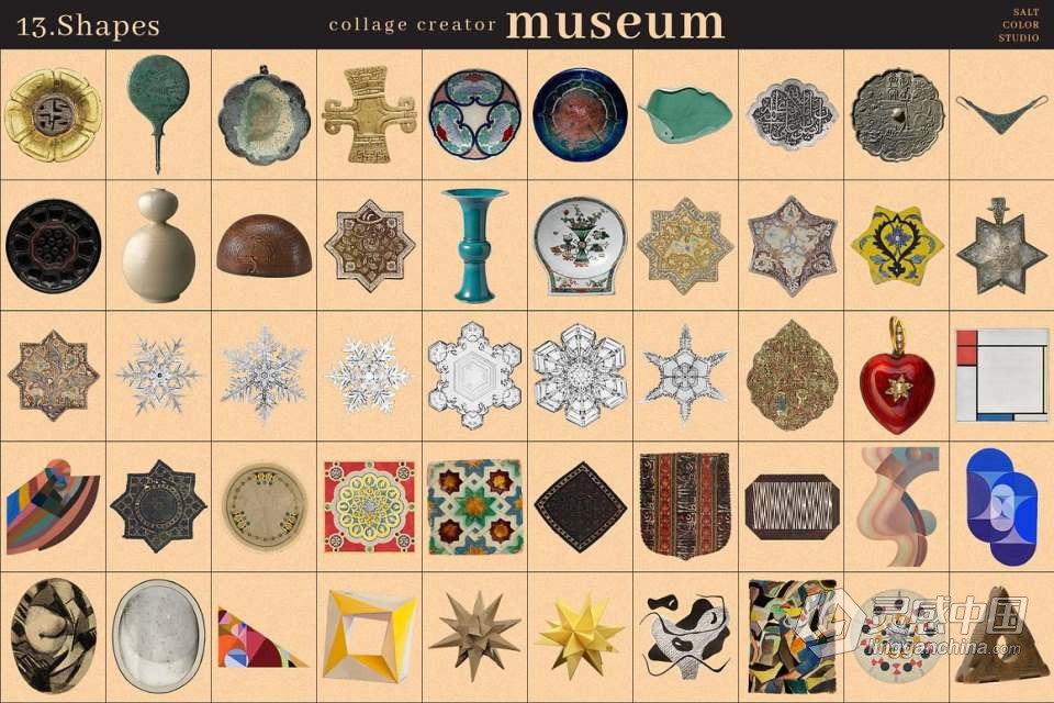 700+博物馆收藏复古人像旧物件插图剪贴画设计PNG图片素材 Museum Collage Creator  灵感中国网 www.lingganchina.com