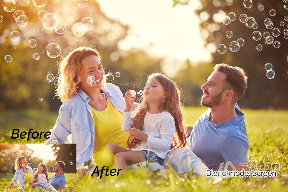 12个高清肥皂泡泡气泡水泡照片合成素材 12 Soap Bubbles Photo Overlays  灵感中国网 www.lingganchina.com