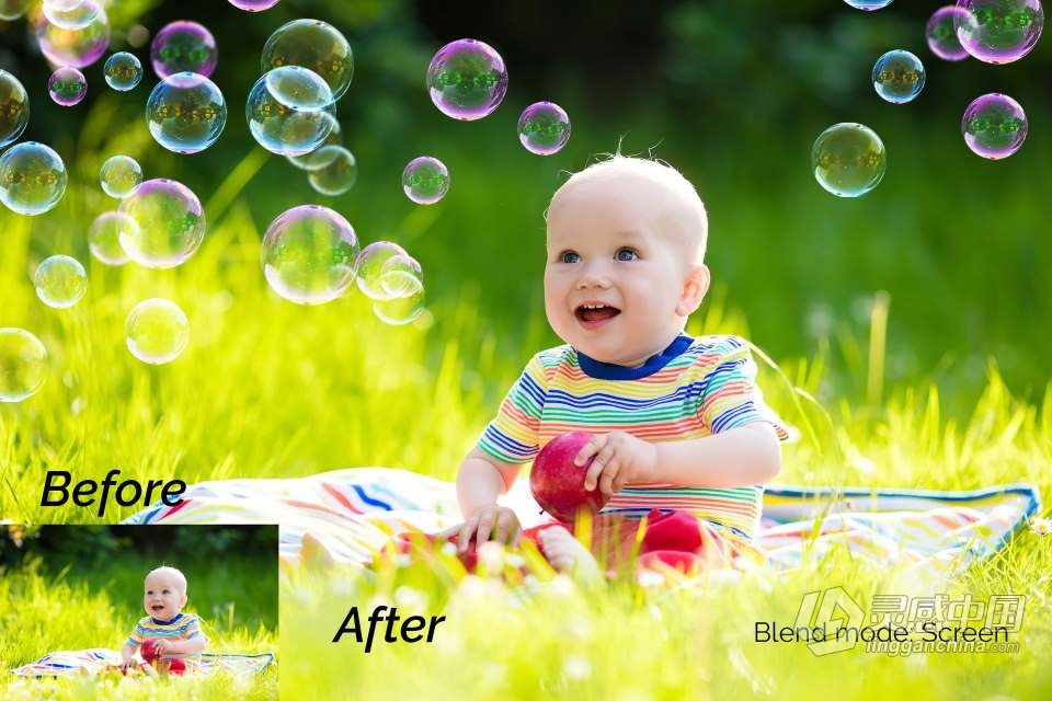 12个高清肥皂泡泡气泡水泡照片合成素材 12 Soap Bubbles Photo Overlays  灵感中国网 www.lingganchina.com