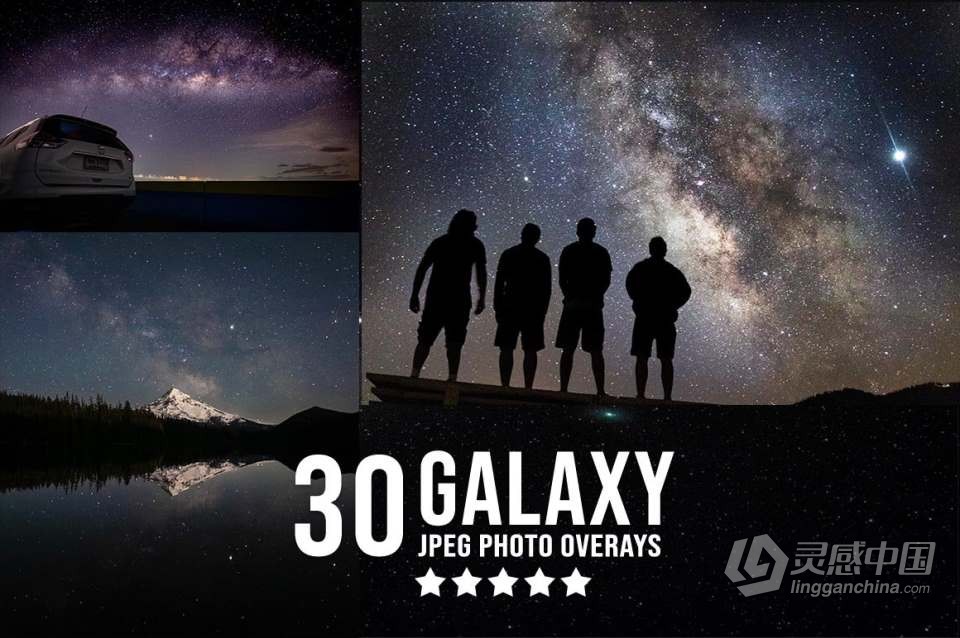 3300+动物花鸟植物藤曼浪漫闪光纸屑彩虹烟雾星空极光等照片叠加合成素材合集 3300+ Photo Overlays Bundle + FREE Act  灵感中国网 www.lingganchina.com