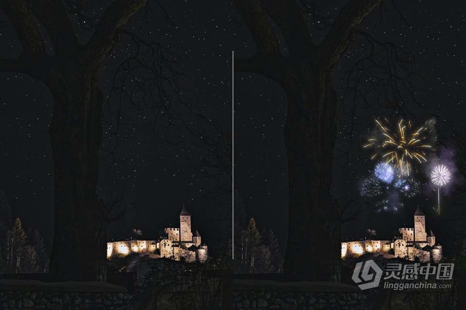 100张节日夜景焰火烟花礼花爆炸照片叠加PNG合成素材 Firework Overlays  灵感中国网 www.lingganchina.com