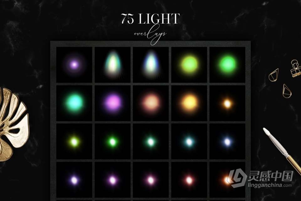 75张太阳耀斑魔法光效照片叠加合成素材 75 Sun Flare Overlay, Light Effects Overlay, Magic Light  灵感中国网 www.lingganchina.com