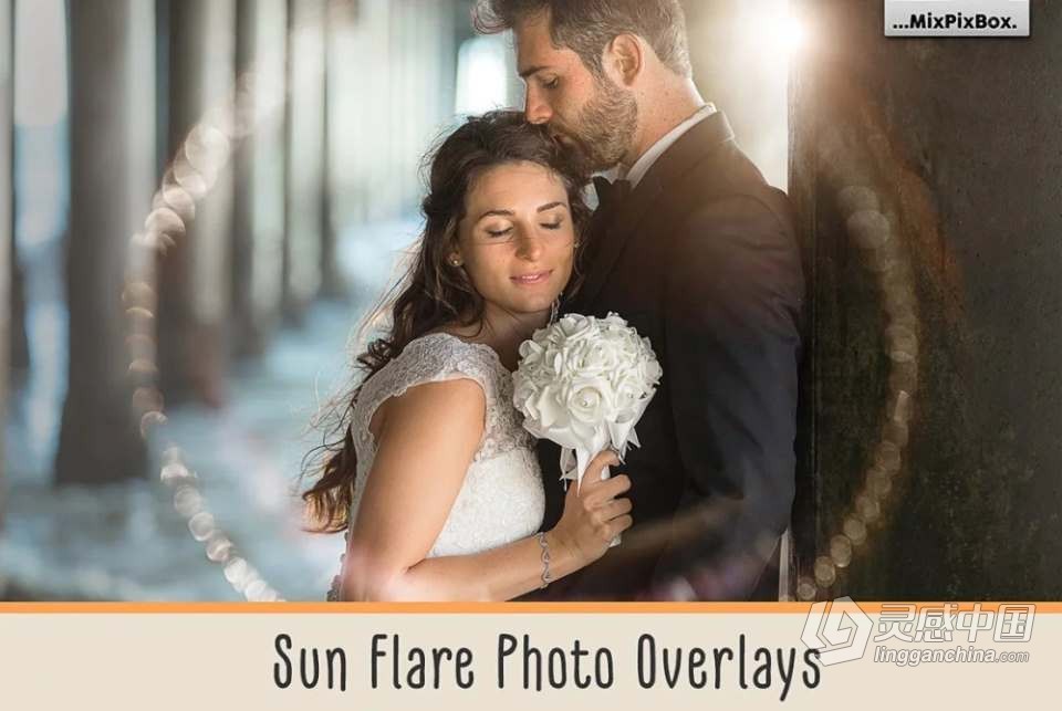 30张镜头漏光太阳耀斑光斑圆环特效照片合成素材 Sun Flare Photo Overlays  灵感中国网 www.lingganchina.com