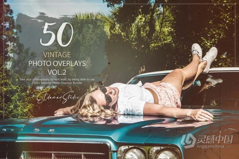 50张复古照片叠加合成特效PS设计素材 50 Vintage Photo Overlays – Vol. 2  灵感中国网 www.lingganchina.com