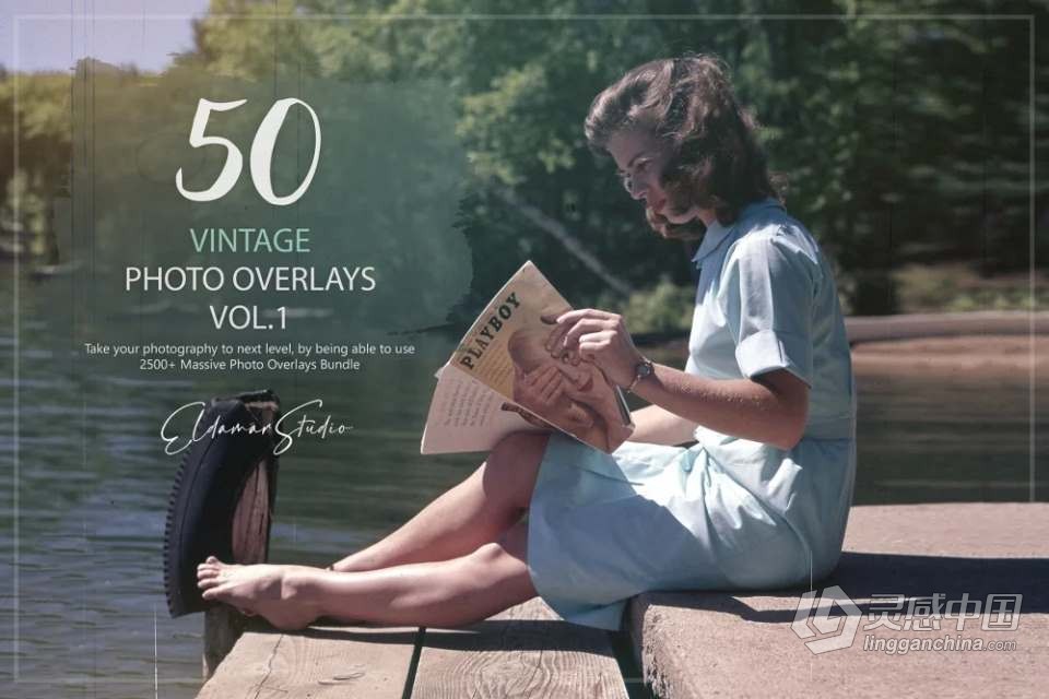 50张复古照片叠加合成特效PS设计素材 50 Vintage Photo Overlays – Vol.1  灵感中国网 www.lingganchina.com