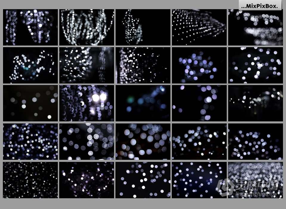100张璀璨闪亮银色光斑粒子照片叠加合成素材 100 Silver Lights Photo Overlays  灵感中国网 www.lingganchina.com