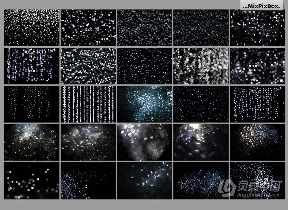 100张璀璨闪亮银色光斑粒子照片叠加合成素材 100 Silver Lights Photo Overlays  灵感中国网 www.lingganchina.com
