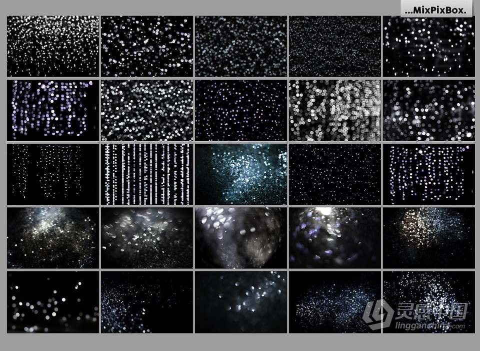 100张璀璨闪亮银色光斑粒子照片叠加合成素材 100 Silver Lights Photo Overlays  灵感中国社区 www.lingganchina.com