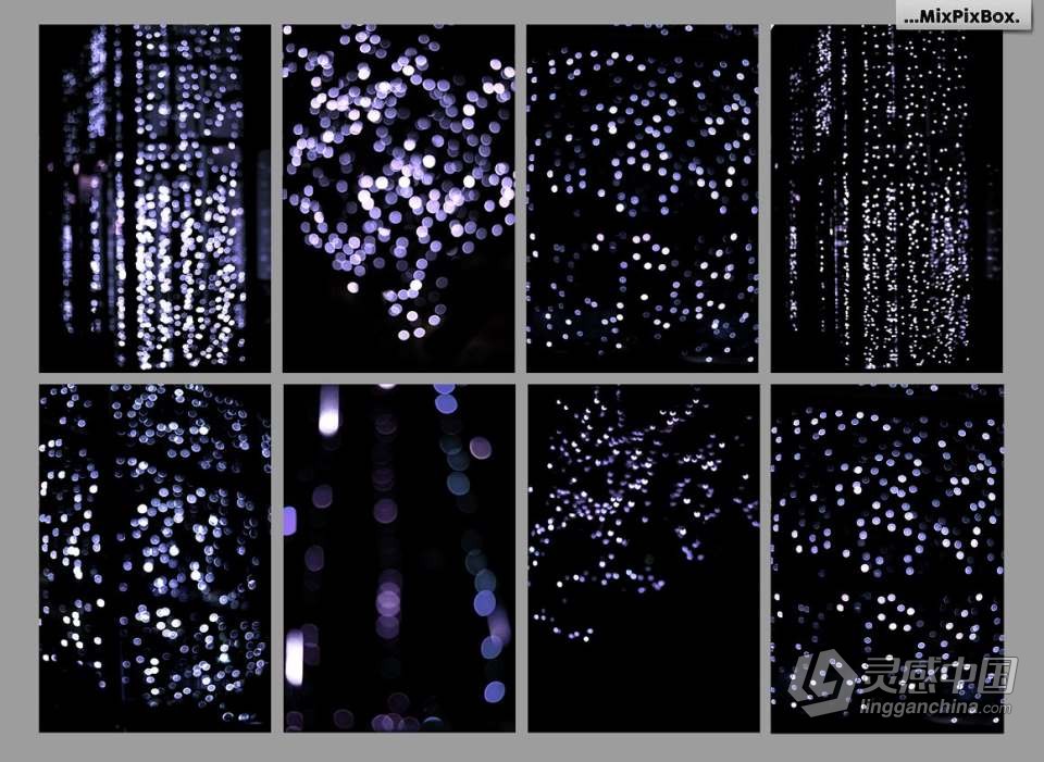 100张璀璨闪亮银色光斑粒子照片叠加合成素材 100 Silver Lights Photo Overlays  灵感中国网 www.lingganchina.com