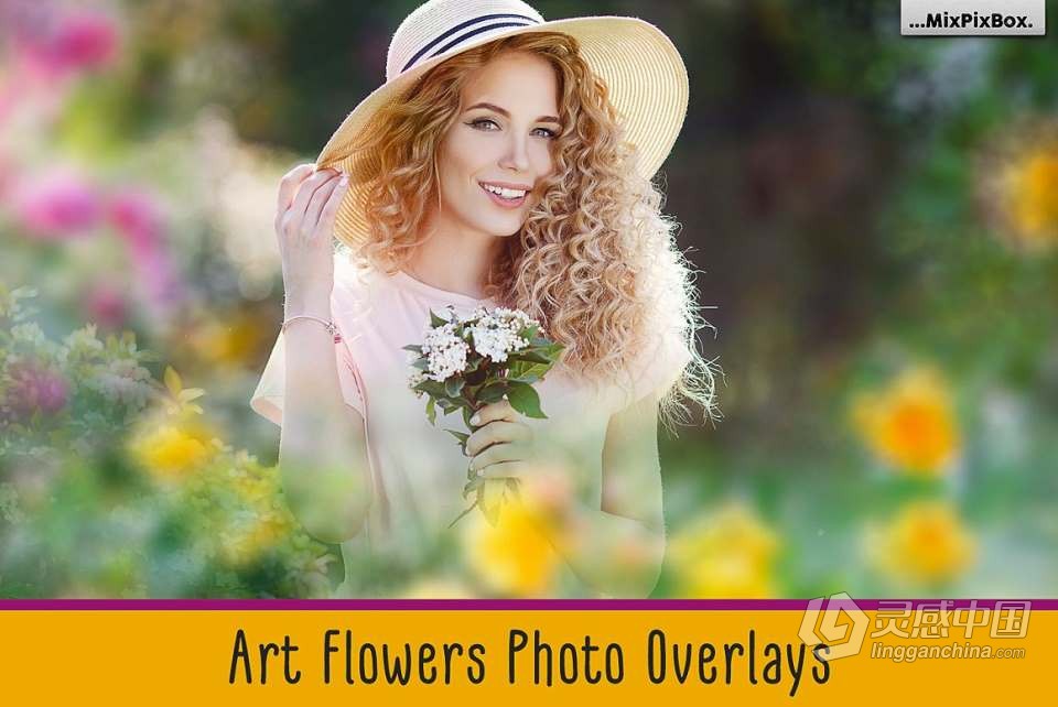 20张温暖柔和梦幻艺术花卉图像前景叠加合成素材 Art Flowers Photo Overlays  灵感中国网 www.lingganchina.com