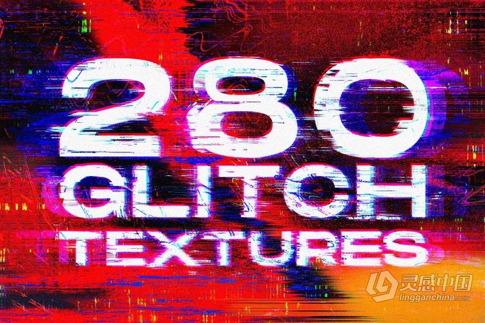 280种毛刺故障抖动失真噪点纹理合成特效叠加素材 280 Glitch Distortion textures  灵感中国网 www.lingganchina.com