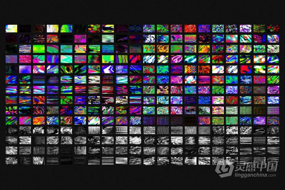 280种毛刺故障抖动失真噪点纹理合成特效叠加素材 280 Glitch Distortion textures  灵感中国网 www.lingganchina.com