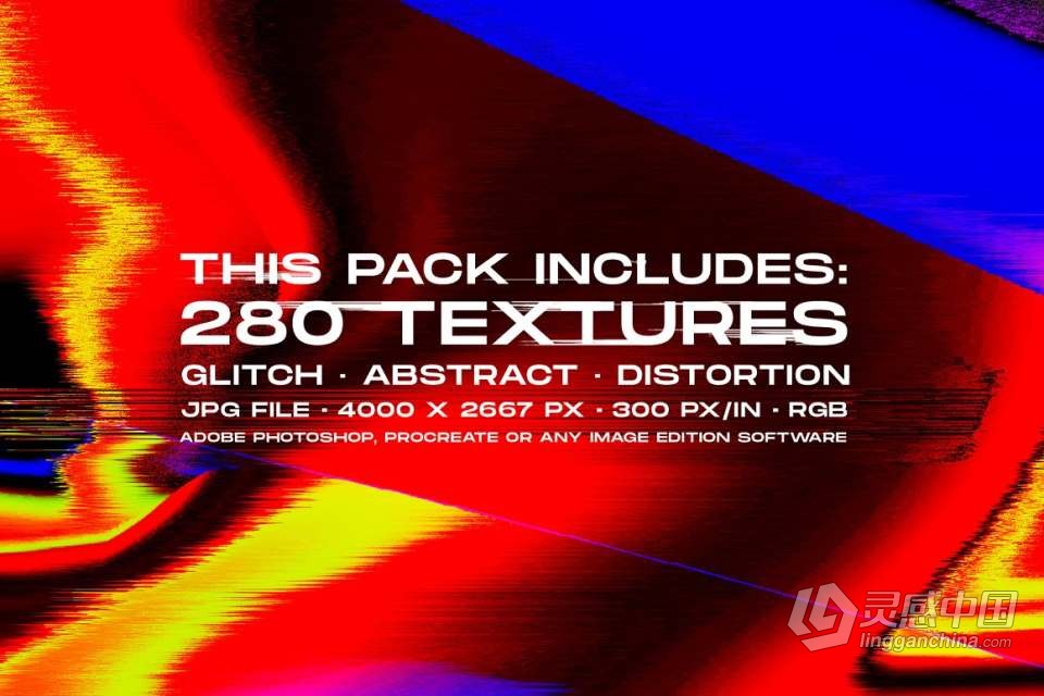 280种毛刺故障抖动失真噪点纹理合成特效叠加素材 280 Glitch Distortion textures  灵感中国网 www.lingganchina.com