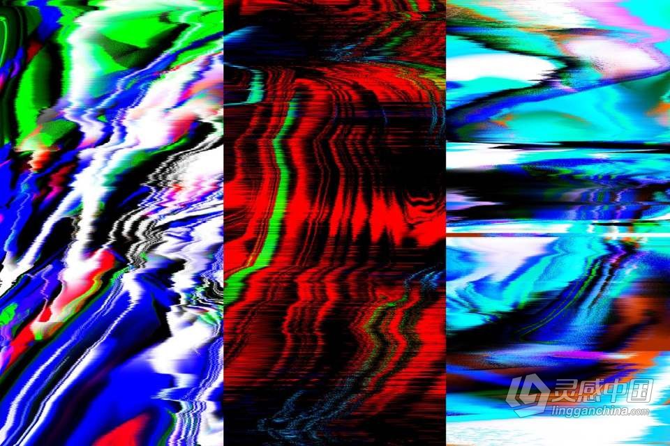 280种毛刺故障抖动失真噪点纹理合成特效叠加素材 280 Glitch Distortion textures  灵感中国网 www.lingganchina.com