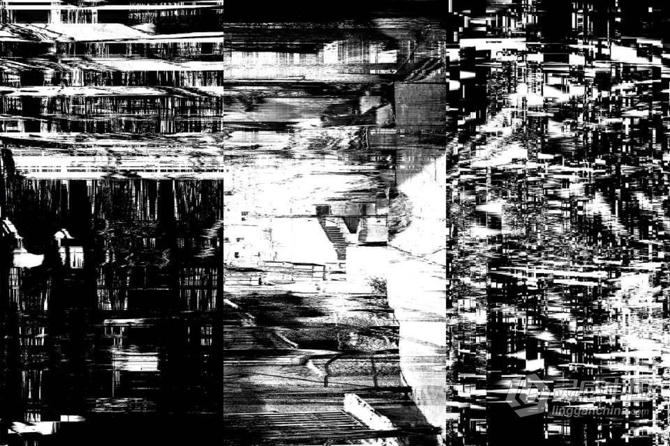 280种毛刺故障抖动失真噪点纹理合成特效叠加素材 280 Glitch Distortion textures  灵感中国网 www.lingganchina.com