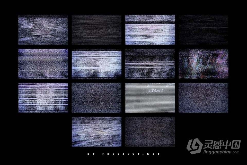 62张抽象艺术扫描线故障纹理打印海报封面设计合成素材 62 Abstract Scanline Glitch Texture  灵感中国网 www.lingganchina.com