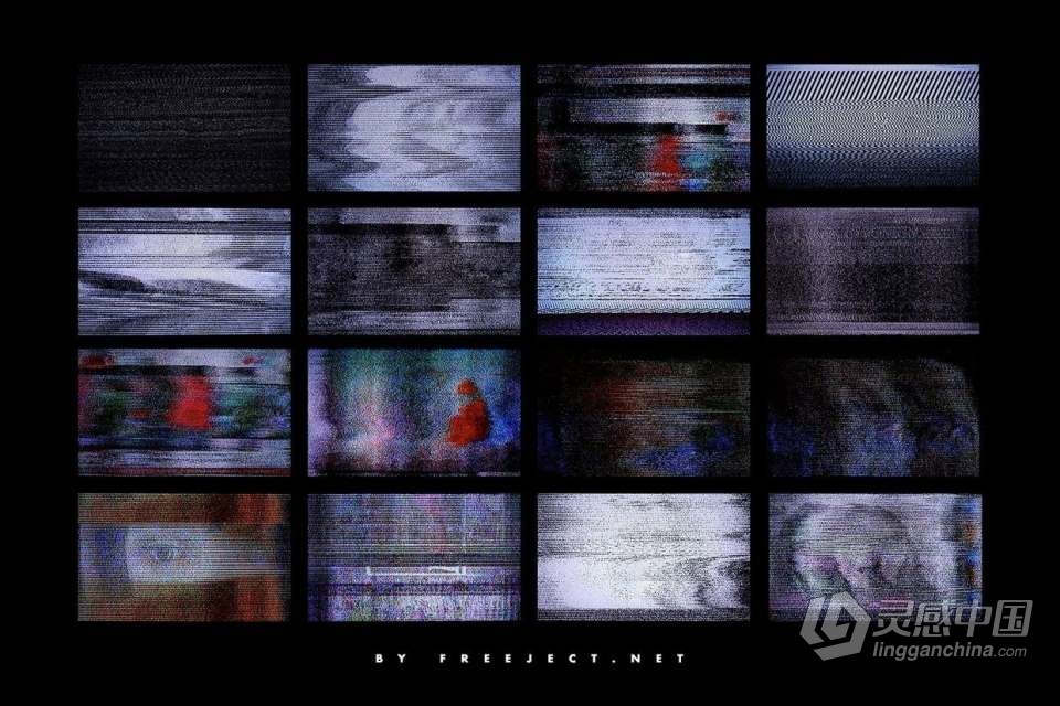 62张抽象艺术扫描线故障纹理打印海报封面设计合成素材 62 Abstract Scanline Glitch Texture  灵感中国网 www.lingganchina.com