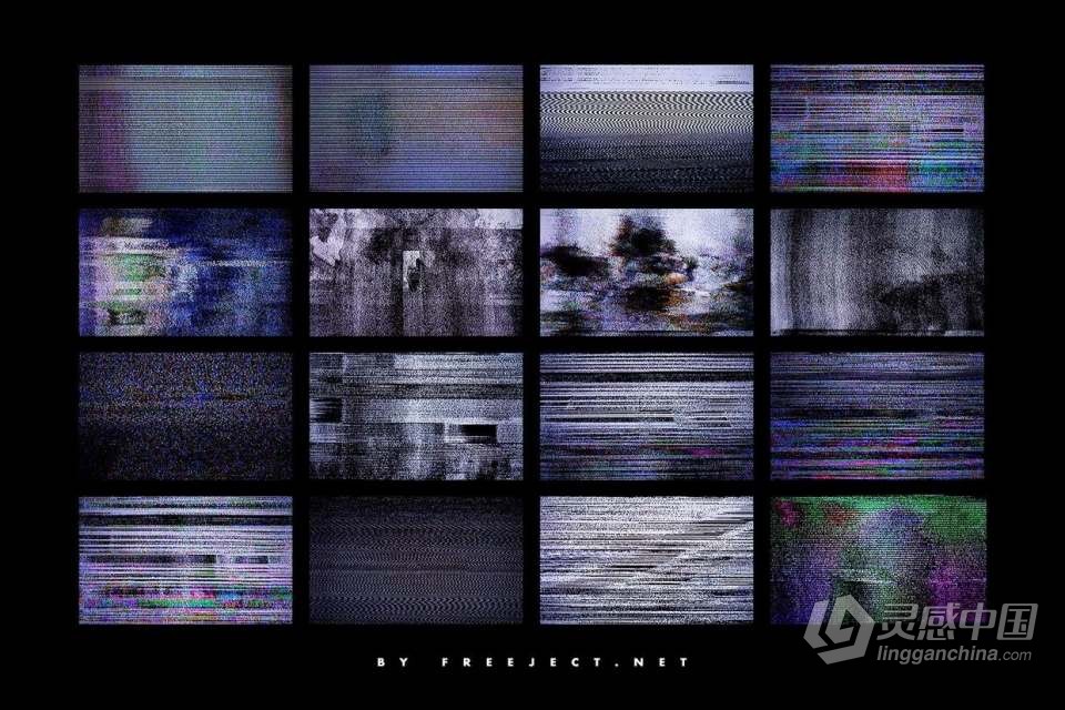 62张抽象艺术扫描线故障纹理打印海报封面设计合成素材 62 Abstract Scanline Glitch Texture  灵感中国网 www.lingganchina.com
