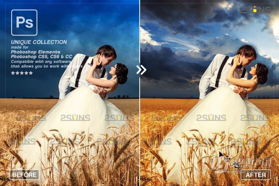 24张摄影后期合成暴风雨来临前的天空云彩叠加合成素材 Sunset Sky Photo Overlays, photoshop  灵感中国网 www.lingganchina.com
