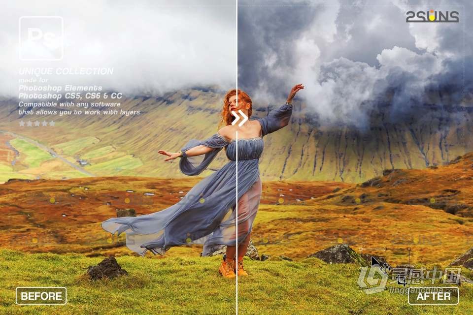 24张摄影后期合成暴风雨来临前的天空云彩叠加合成素材 Sunset Sky Photo Overlays, photoshop  灵感中国网 www.lingganchina.com