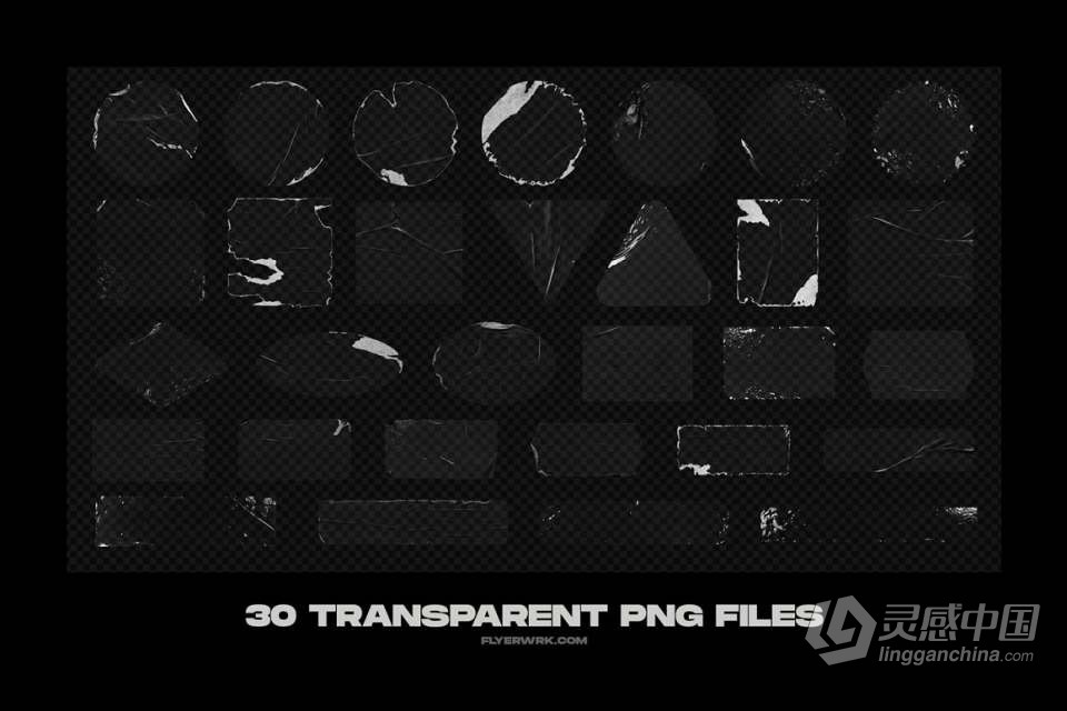 200+透明标签卡片贴纸图片设计素材PSD模型样机 Peeled Paper Stickers  灵感中国网 www.lingganchina.com