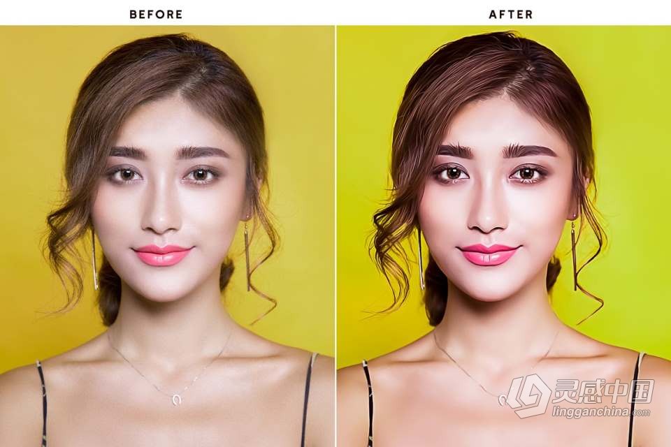 照片头像转卡通绘画效果PS特效动作 Cartoon Painting Photoshop Action  灵感中国网 www.lingganchina.com