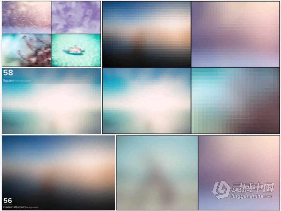 5000+高清抽象模糊几何线条艺术创作设计叠加合成背景图片素材 5000+ Backgrounds Mega Bundle  灵感中国网 www.lingganchina.com