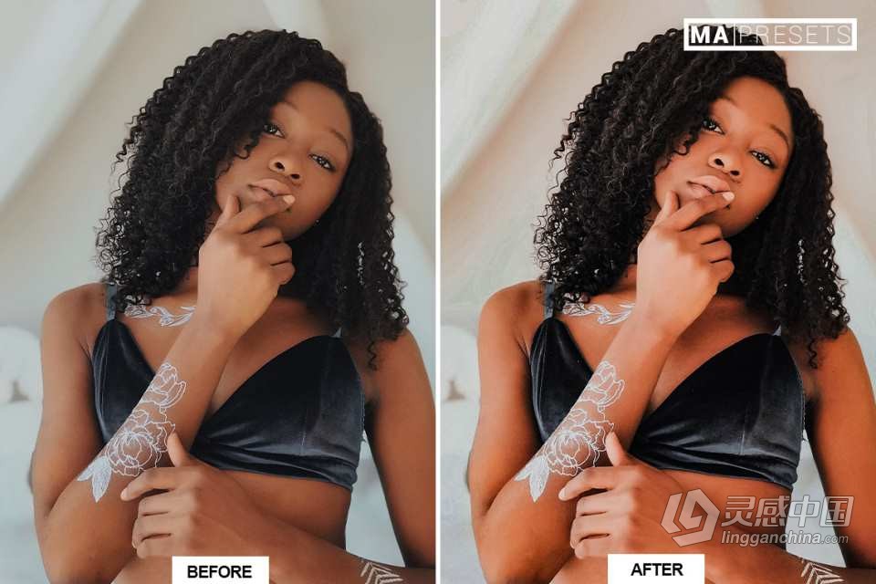 温暖肤色人像lr预设 10 DARK SKIN – Mobile &amp; Desktop Lightroom Presets  灵感中国网 www.lingganchina.com