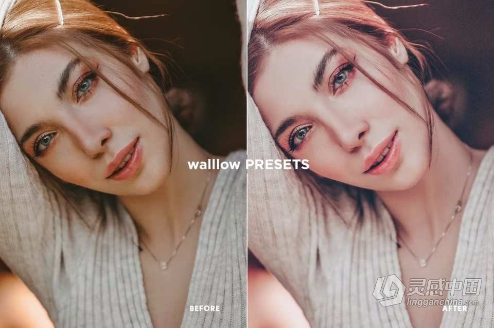 妆容人像修饰调色LR预设 SKIN TONE Lightroom Mobile &amp; Desktop Presets  灵感中国网 www.lingganchina.com