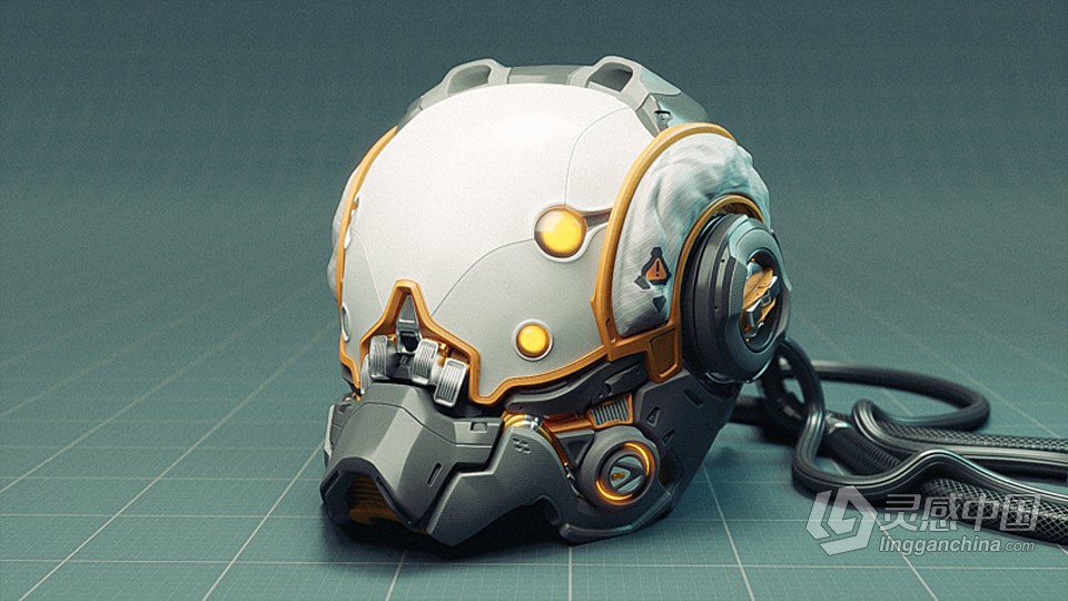 Blender科幻头盔建模实例制作视频教程  灵感中国网 www.lingganchina.com