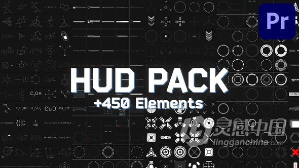 PR模板-450多种高科技HUD元素动画HUD Pack 第6部分下载  灵感中国网 www.lingganchina.com