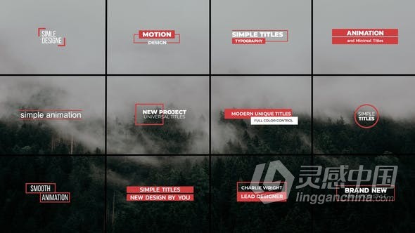 PR模板-简约经典商务现代企业公司文本标题动画PR模板  灵感中国网 www.lingganchina.com