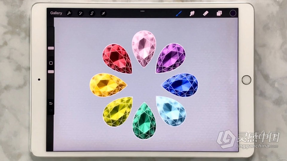 Procreate珠宝设计绘画技术训练视频课程  灵感中国网 www.lingganchina.com