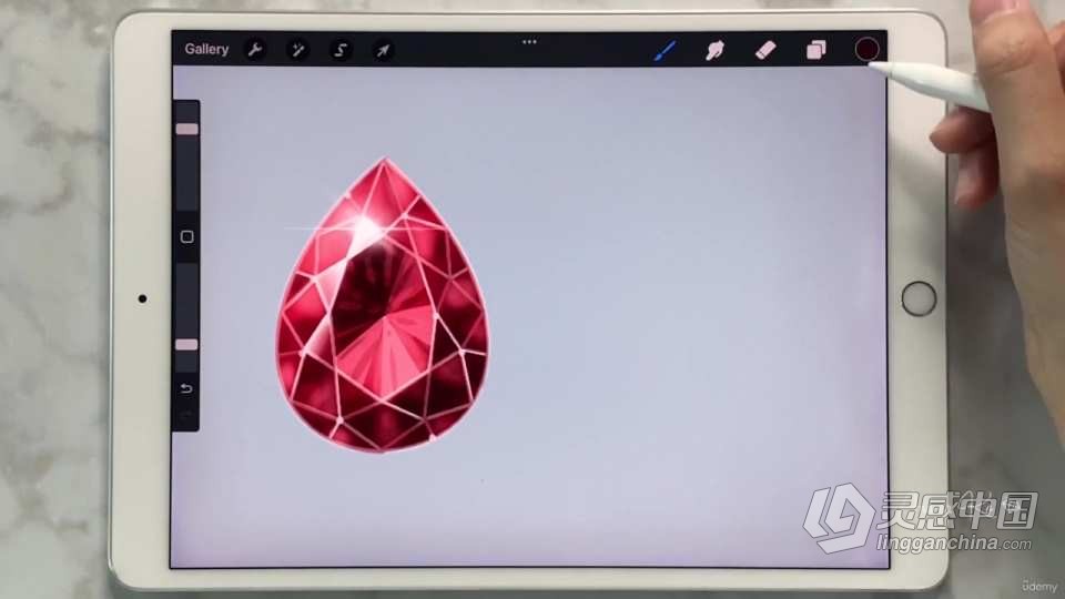 Procreate珠宝设计绘画技术训练视频课程  灵感中国网 www.lingganchina.com