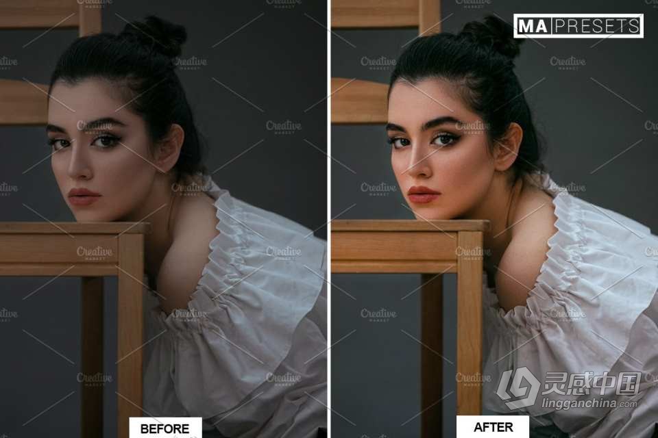 10个专业人像后期调色Lightroom预设 PORTRAIT PRO Lightroom Presets  灵感中国网 www.lingganchina.com
