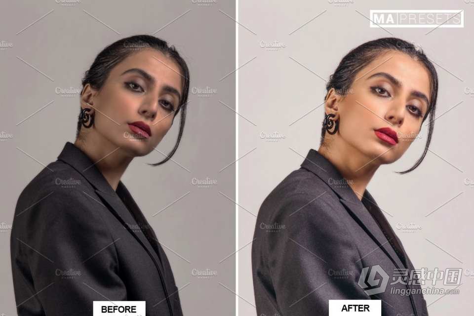 10个专业人像后期调色Lightroom预设 PORTRAIT PRO Lightroom Presets  灵感中国网 www.lingganchina.com