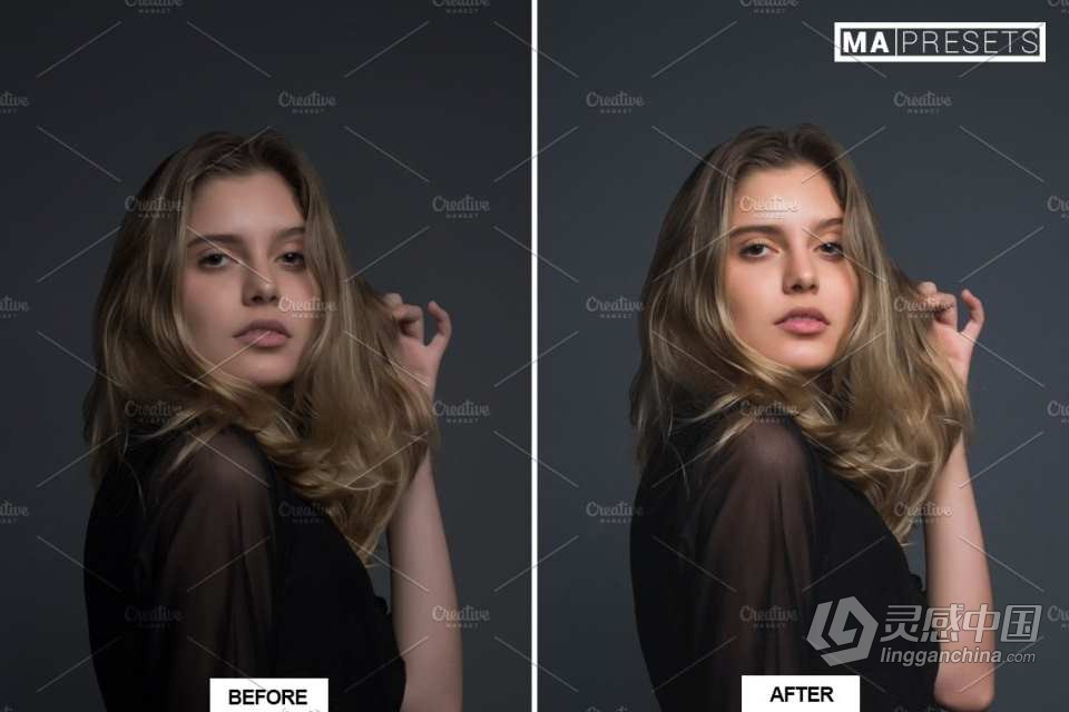 10个专业人像后期调色Lightroom预设 PORTRAIT PRO Lightroom Presets  灵感中国网 www.lingganchina.com