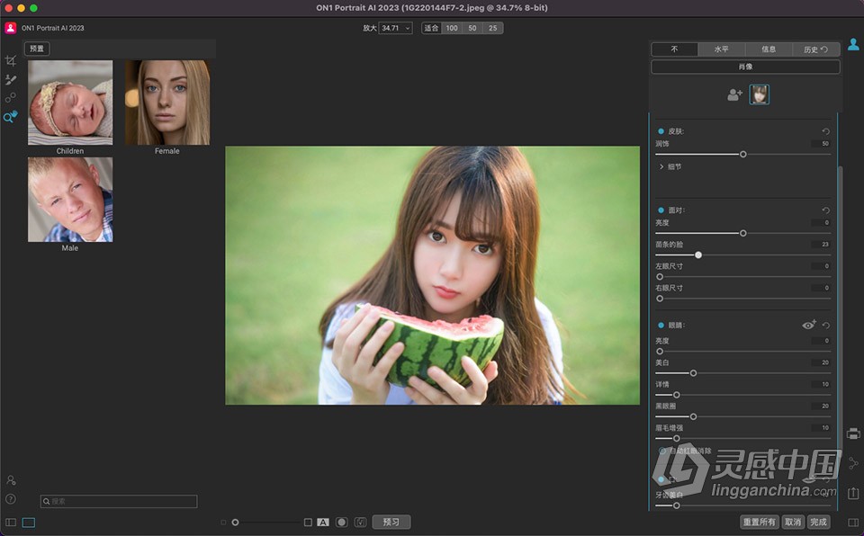 AI智能人像处理修图软件 ON1 Portrait AI 2023.1 v17.1.1.13620 中文版 Mac版本下载  灵感中国社区 www.lingganchina.com