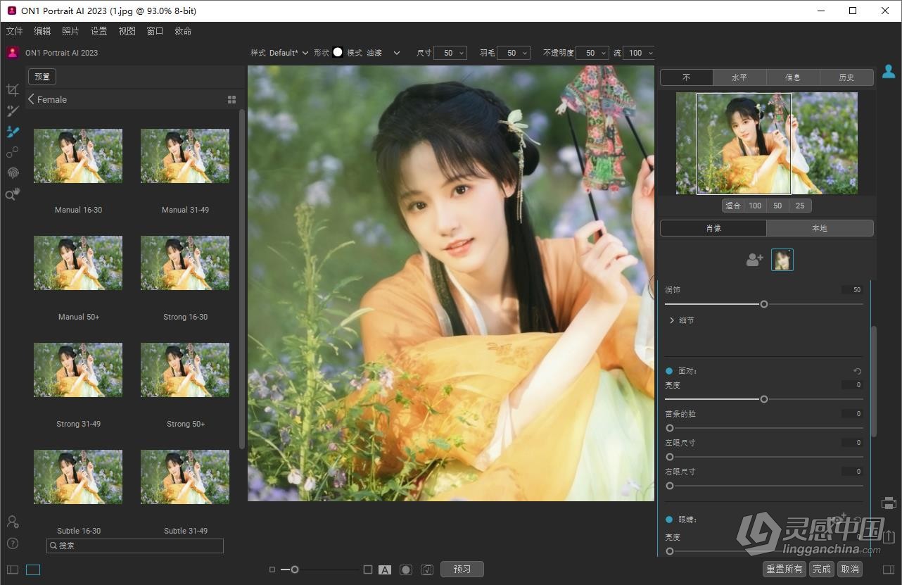 AI智能人像处理修图软件 ON1 Portrait AI 2023.5 v17.5.1.14028 中文版 Win版本下载  灵感中国社区 www.lingganchina.com