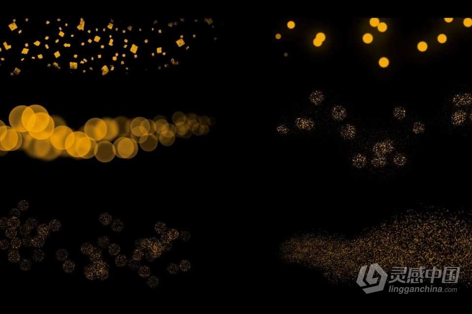 Procreate笔刷-金色粒子金屑闪光效果手绘插画创作Procreate笔刷 Glitter Procreate Brushes  灵感中国网 www.lingganchina.com