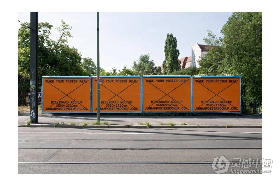 PS样机-20款城市街头户外广告牌品牌商业宣传展示海报样机 Billboard Mockup VOL.3  灵感中国网 www.lingganchina.com