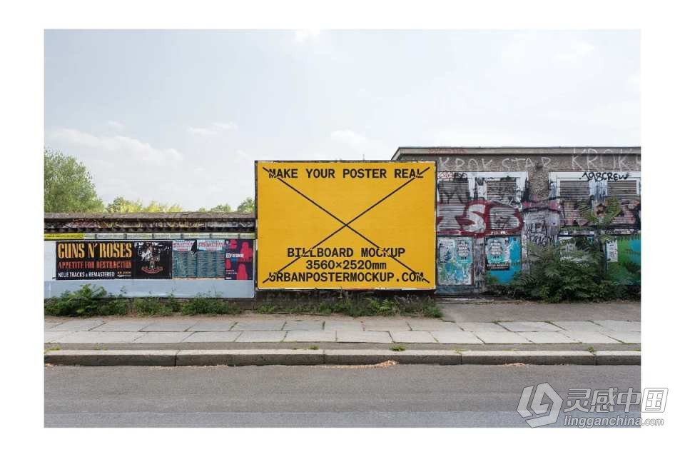 PS样机-20款城市街头户外广告牌品牌商业宣传展示海报样机 Billboard Mockup VOL.3  灵感中国网 www.lingganchina.com