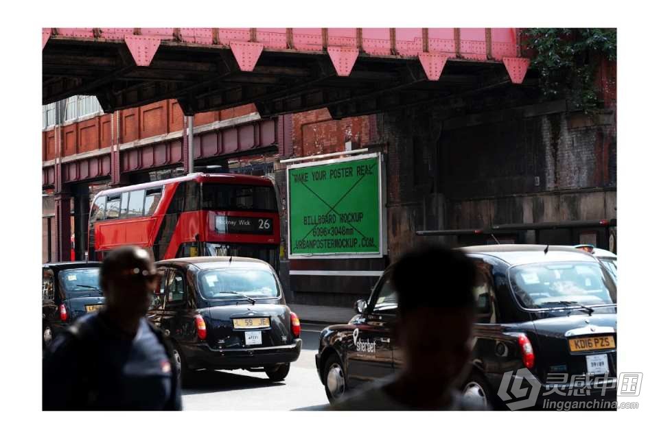 PS样机-20款城市街头户外广告牌品牌商业宣传展示海报样机 Billboard Mockup VOL.1  灵感中国网 www.lingganchina.com