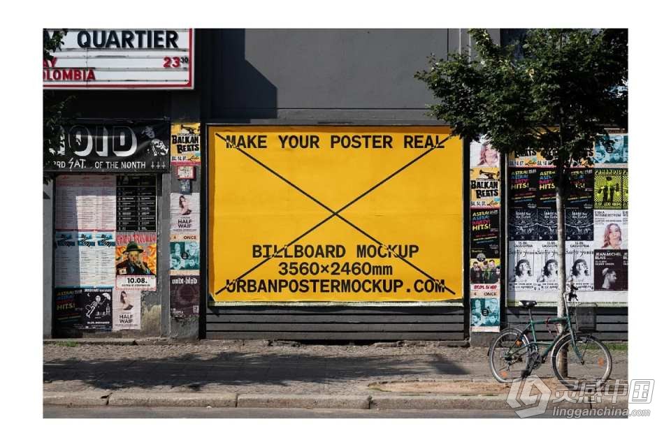 PS样机-20款城市街头户外广告牌品牌商业宣传展示海报样机 Billboard Mockup VOL.1  灵感中国网 www.lingganchina.com