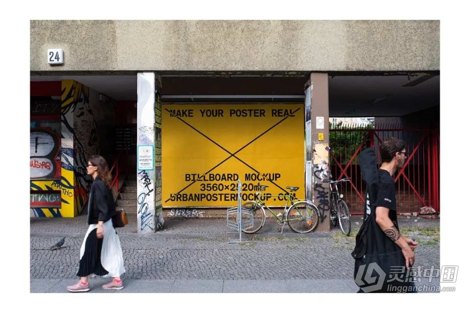 PS样机-20款城市街头户外广告牌品牌商业宣传展示海报样机 Billboard Mockup VOL.1  灵感中国网 www.lingganchina.com