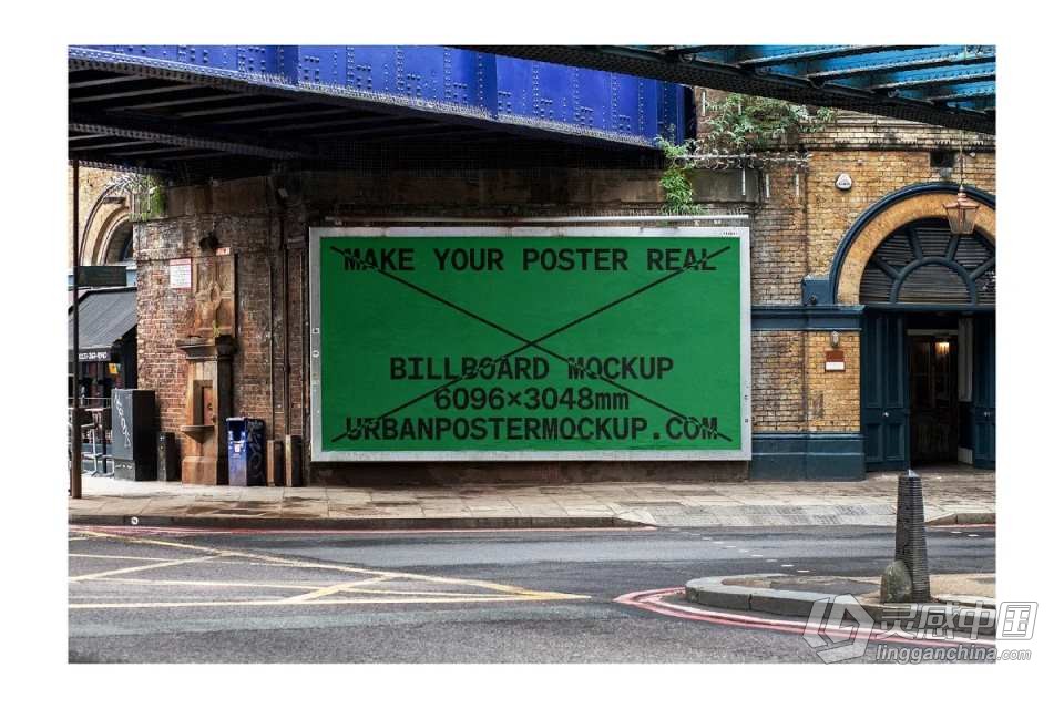 PS样机-20款城市街头户外广告牌品牌商业宣传展示海报样机 Billboard Mockup VOL.1  灵感中国网 www.lingganchina.com