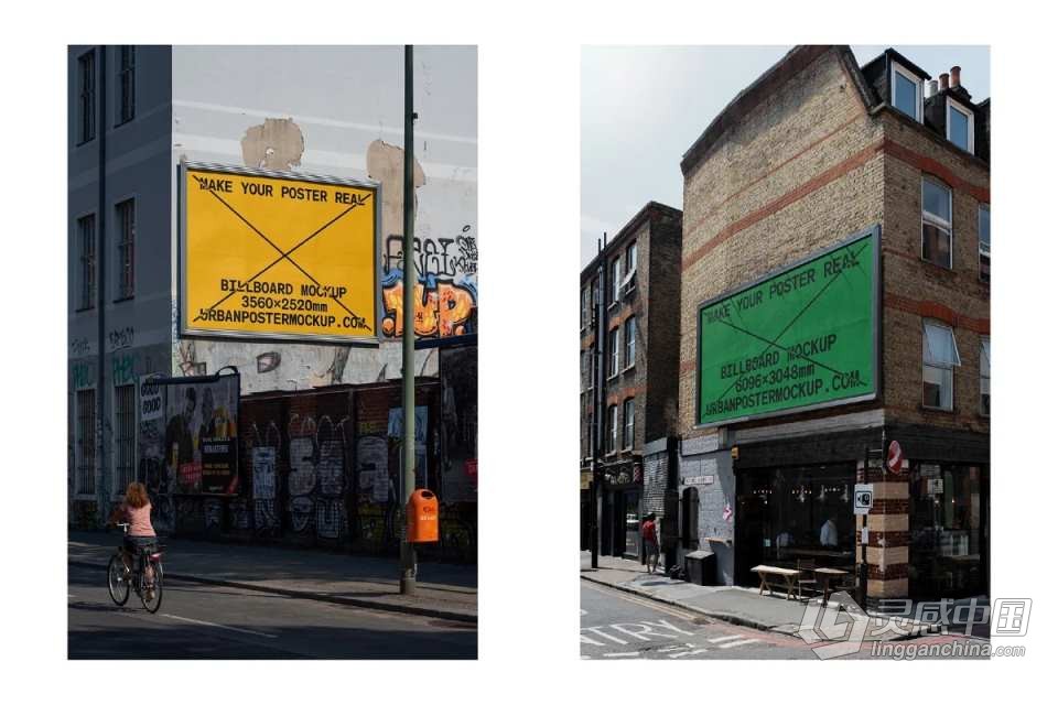 PS样机-20款城市街头户外广告牌品牌商业宣传展示海报样机 Billboard Mockup VOL.1  灵感中国网 www.lingganchina.com