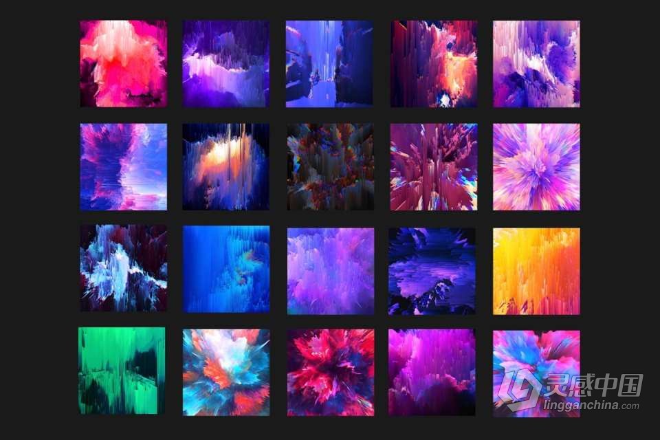 图片素材-40张炫彩颜色爆炸扩散背景纹理设计图片素材 Color Explosion Textures  灵感中国网 www.lingganchina.com