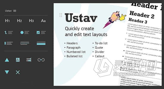 AE脚本-快速创建编辑文本排版布局设计 Ustav v1.0.1 Win/Mac 附使用教程  灵感中国网 www.lingganchina.com