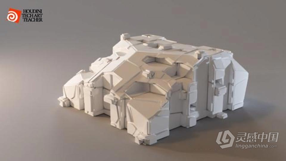 Houdini19.5程序化建模Scifi HDA技术训练视频教程  灵感中国网 www.lingganchina.com